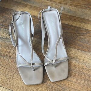 BCBGMaxAzria Cream Heels with Ankle Straps